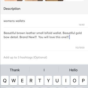 Small brown leather bifold wallet